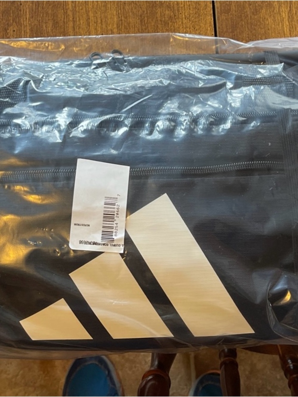 Adidas Defender 5 Black Duffel Bag with White Trefoil Stripes - New with tags